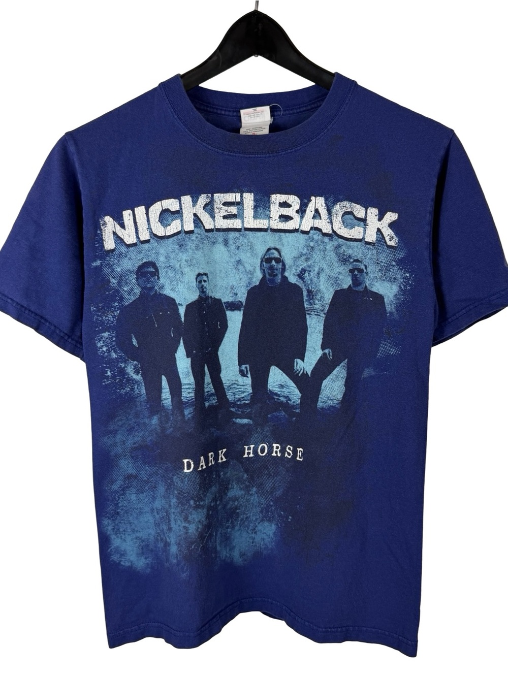 Vintage Y2K Nickelback Dark Horse Rock Band Tour Graphic Blue Shirt Size S